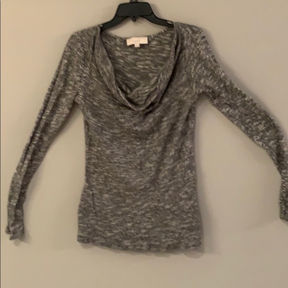 Cowl Neck Thin Gray Sweater